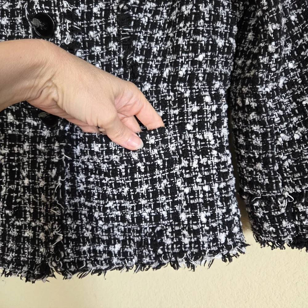 Girls Le Lis Black and White Tweed Houndstooth Jacket Office Dressy